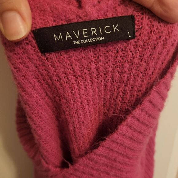 MAVERICK Pink Sweater Oversized Size Large - Picture 5 of 6